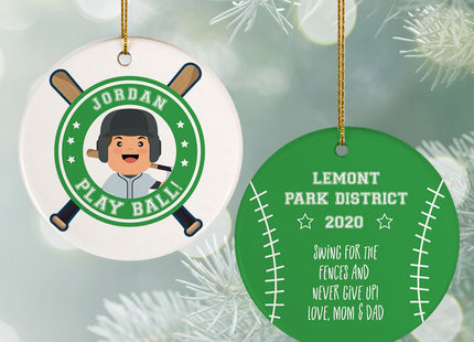 custom personalized little slugger male christmas ornament – Christmas ornament, holiday tree decoration or gift
