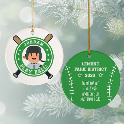 custom personalized little slugger male christmas ornament – Christmas ornament, holiday tree decoration or gift