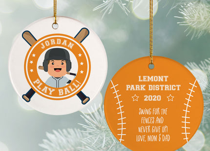 keepsake personalized little slugger male christmas ornament – Christmas ornament, holiday tree decoration or gift