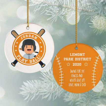 keepsake personalized little slugger male christmas ornament – Christmas ornament, holiday tree decoration or gift