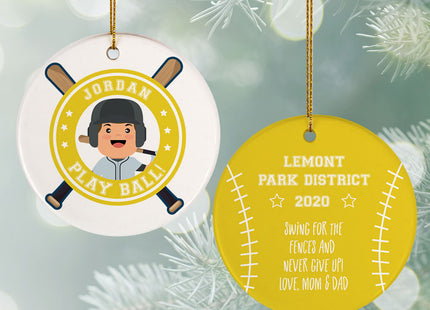personalized personalized little slugger male ornament – Christmas ornament, holiday tree decoration or gift