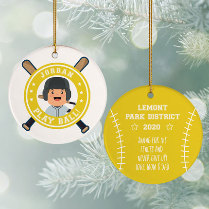 personalized personalized little slugger male ornament – Christmas ornament, holiday tree decoration or gift