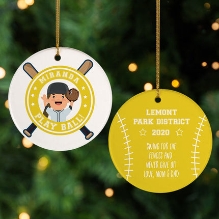personalized personalized little slugger female christmas ornament – Christmas ornament, holiday tree decoration or gift