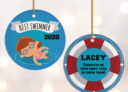 personalized personalized new swimmer female christmas ornament – Christmas ornament, holiday tree decoration or gift