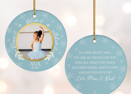 keepsake persoanlized dance ballet dream it - blue christmas ornament – Christmas ornament, holiday tree decoration or gift