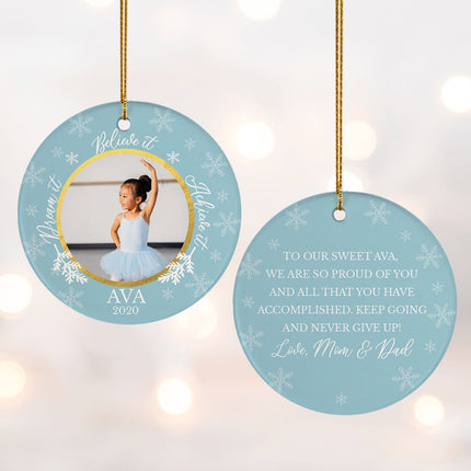 keepsake persoanlized dance ballet dream it - blue christmas ornament – Christmas ornament, holiday tree decoration or gift