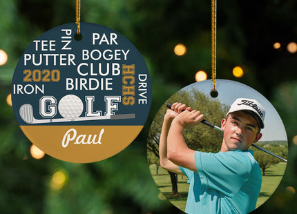 decorative personalized golf world cloud christmas ornament – Christmas ornament, holiday tree decoration or gift