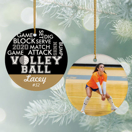 keepsake personalized word cloud volleyball - green christmas ornament – Christmas ornament, holiday tree decoration or gift