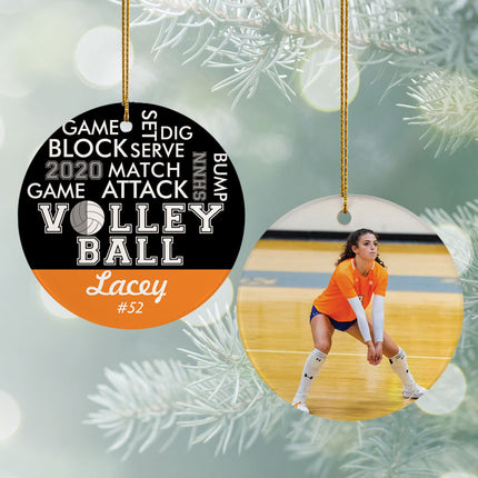 custom personalized word cloud volleyball - purple christmas ornament – Christmas ornament, holiday tree decoration or gift