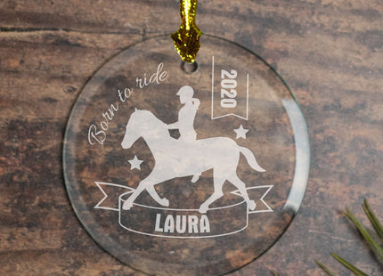 decorative personalized horseback riding christmas ornament – Christmas ornament, holiday tree decoration or gift