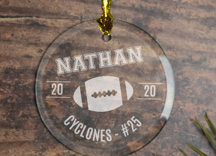 engraved personalized football christmas ornament – Christmas ornament, holiday tree decoration or gift
