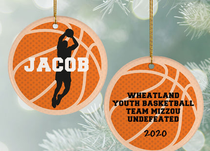 decorative personalized basketball christmas ornament – Christmas ornament, holiday tree decoration or gift
