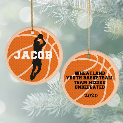decorative personalized basketball christmas ornament – Christmas ornament, holiday tree decoration or gift