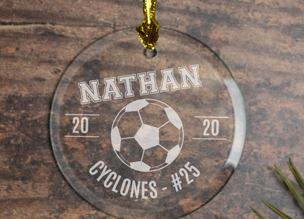 decorative personalized soccer christmas ornament – Christmas ornament, holiday tree decoration or gift