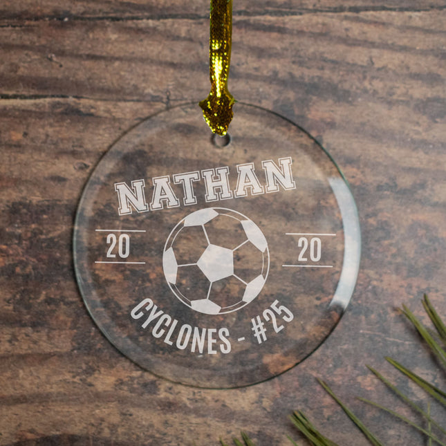 decorative personalized soccer christmas ornament – Christmas ornament, holiday tree decoration or gift