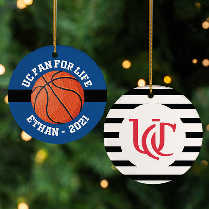 decorative personalized college basketball christmas ornament – Christmas ornament, holiday tree decoration or gift