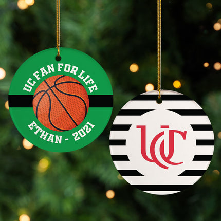 decorative personalized college basketball christmas ornament – Christmas ornament, holiday tree decoration or gift