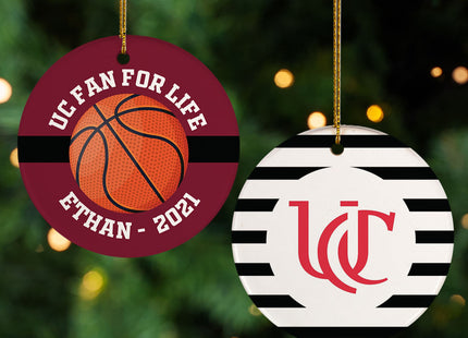 custom personalized college basketball christmas ornament – Christmas ornament, holiday tree decoration or gift