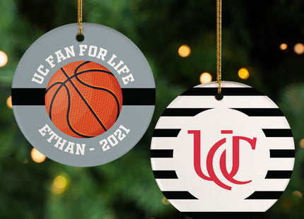 engraved personalized college basketball christmas ornament – Christmas ornament, holiday tree decoration or gift