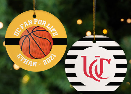 holiday personalized college basketball christmas ornament – Christmas ornament, holiday tree decoration or gift