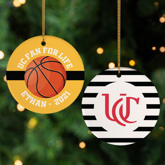 holiday personalized college basketball christmas ornament – Christmas ornament, holiday tree decoration or gift