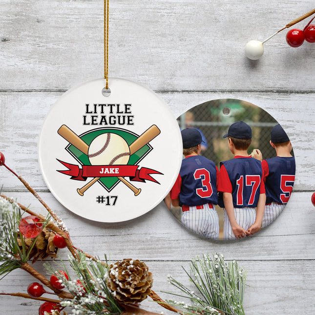holiday personalized little league photo christmas ornament – Christmas ornament, holiday tree decoration or gift