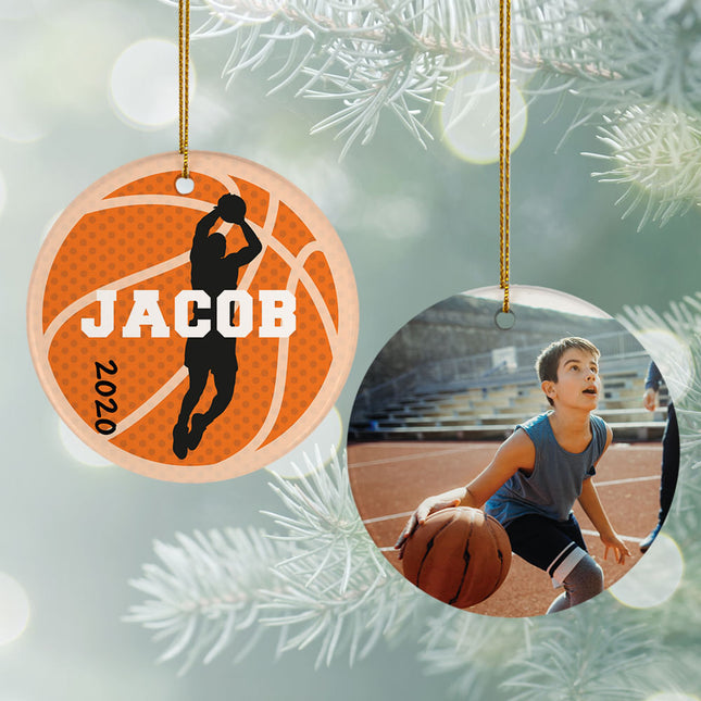 keepsake personalized basketball photo christmas ornament – Christmas ornament, holiday tree decoration or gift