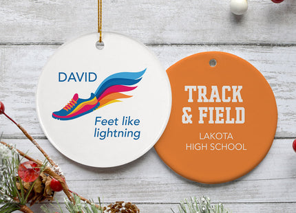 custom personalized track and field christmas ornament – Christmas ornament, holiday tree decoration or gift