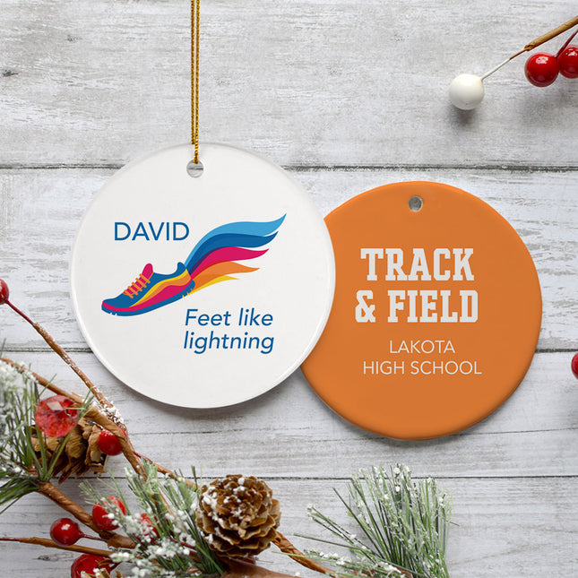 custom personalized track and field christmas ornament – Christmas ornament, holiday tree decoration or gift