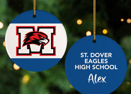 decorative personalized school spirit logo christmas ornament – Christmas ornament, holiday tree decoration or gift