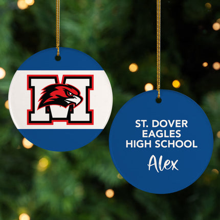 decorative personalized school spirit logo christmas ornament – Christmas ornament, holiday tree decoration or gift