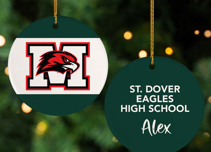 custom personalized school spirit logo christmas ornament – Christmas ornament, holiday tree decoration or gift