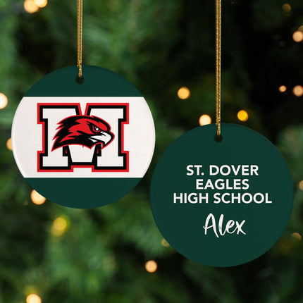 custom personalized school spirit logo christmas ornament – Christmas ornament, holiday tree decoration or gift