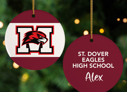 holiday personalized school spirit logo christmas ornament – Christmas ornament, holiday tree decoration or gift