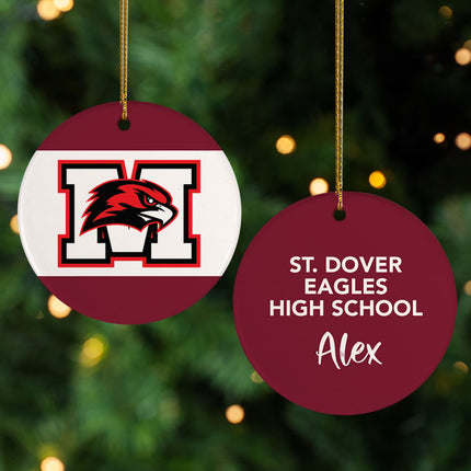 holiday personalized school spirit logo christmas ornament – Christmas ornament, holiday tree decoration or gift