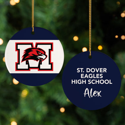 engraved personalized school spirit logo christmas ornament – Christmas ornament, holiday tree decoration or gift