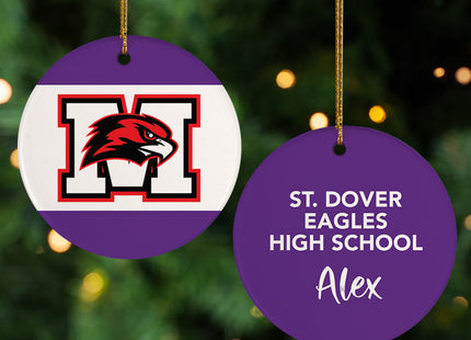 custom personalized school spirit logo christmas ornament – Christmas ornament, holiday tree decoration or gift