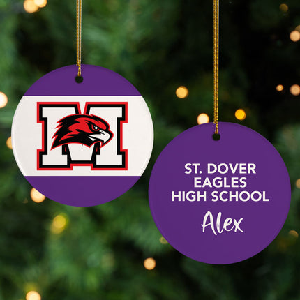 custom personalized school spirit logo christmas ornament – Christmas ornament, holiday tree decoration or gift