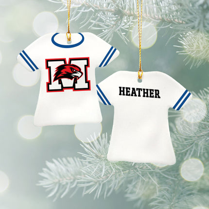 decorative personalized school jersey christmas ornament – Christmas ornament, holiday tree decoration or gift