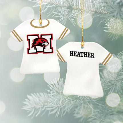 holiday personalized school jersey christmas ornament – Christmas ornament, holiday tree decoration or gift