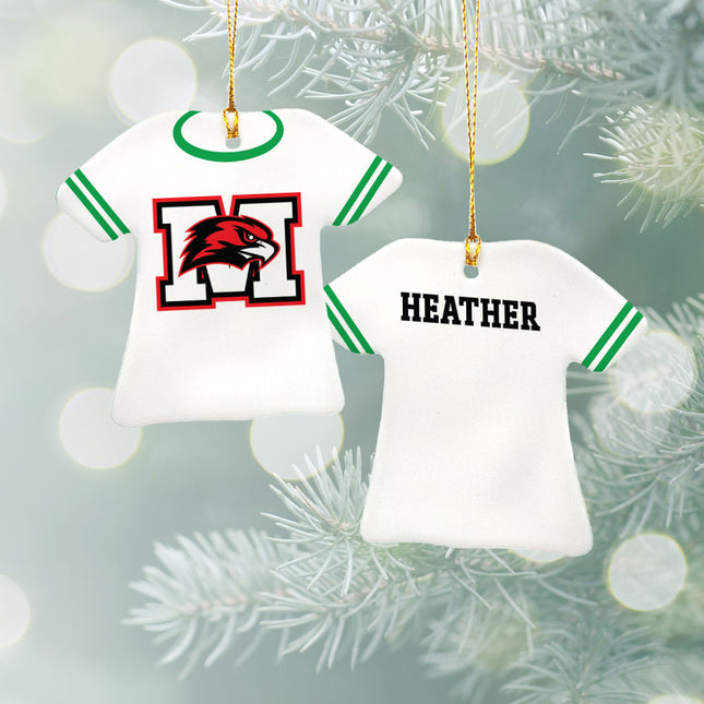 engraved personalized school jersey christmas ornament – Christmas ornament, holiday tree decoration or gift