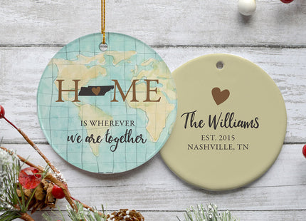 holiday personalized tennessee home christmas ornament – Christmas ornament, holiday tree decoration or gift