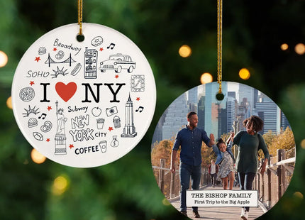 personalized personalized new york christmas ornament – Christmas ornament, holiday tree decoration or gift