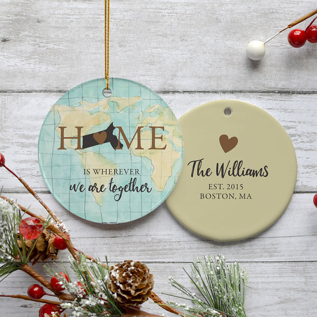 personalized personalized massachusetts home christmas ornament – Christmas ornament, holiday tree decoration or gift