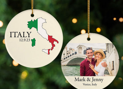 custom personalized italy christmas ornament – Christmas ornament, holiday tree decoration or gift