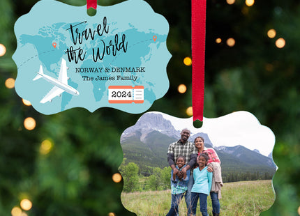 keepsake personalized world travel christmas ornament – Christmas ornament, holiday tree decoration or gift