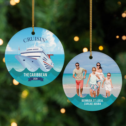 personalized personalized cruise travel photo christmas ornament – Christmas ornament, holiday tree decoration or gift