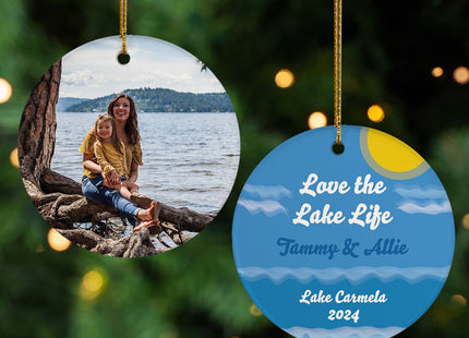 engraved personalized lake with photo christmas ornament – Christmas ornament, holiday tree decoration or gift