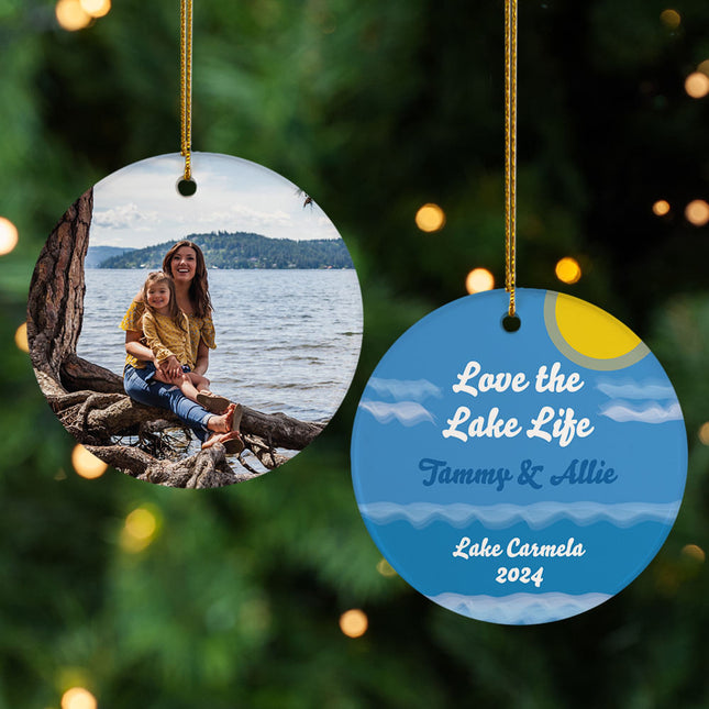 engraved personalized lake with photo christmas ornament – Christmas ornament, holiday tree decoration or gift