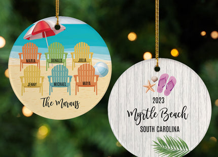 holiday personalized family of 6 vacation christmas ornament – Christmas ornament, holiday tree decoration or gift